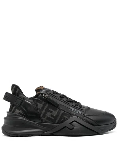 FENDI FENDI FLOW BLACK LEATHER SNEAKER