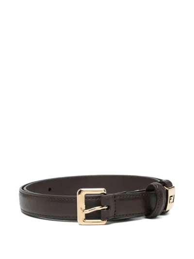 FENDI FENDI FOREVER FENDI LEATHER SLIM BELT WITH METAL TIP