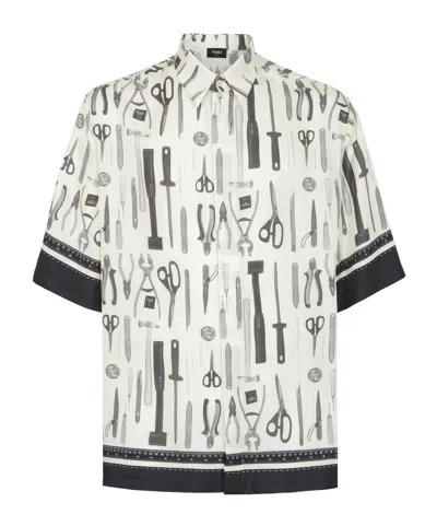 FENDI FENDI ALL-OVER GRAPHIC PRINTED SHORT-SLEEVED SHIRT