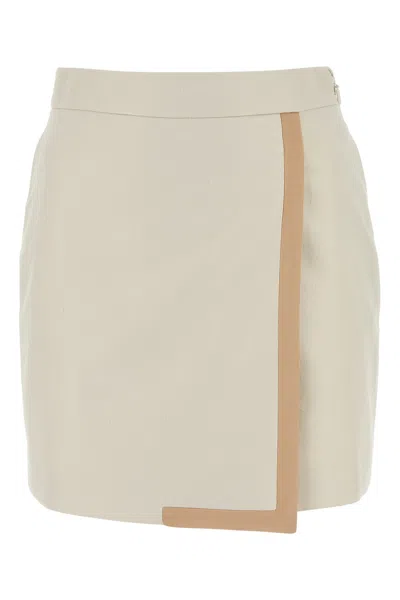 FENDI IVORY CANVAS MINI SKIRT