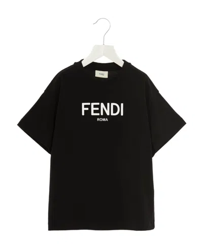 FENDI BLACK JERSEY JUNIOR T-SHIRT