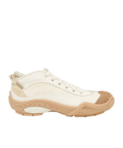 FENDI FENDI MONOGRAMMED PANEL LACE-UP SNEAKERS