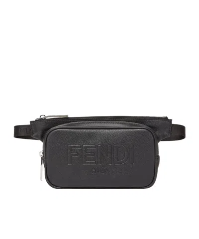 FENDI FENDI LOGO EMBOSSED BELT BAG
