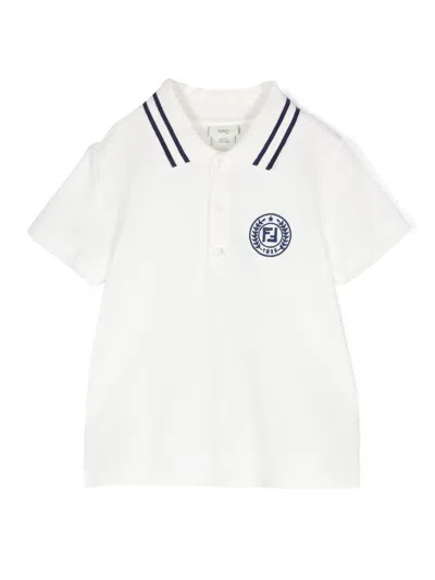 FENDI LOGO-EMBROIDERED COTTON POLO SHIRT