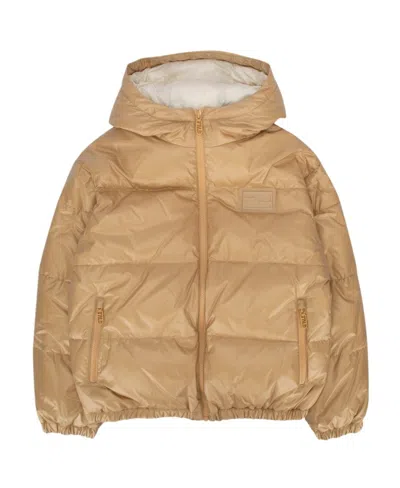 FENDI FENDI KIDS LOGO PATCH DOWN JACKET