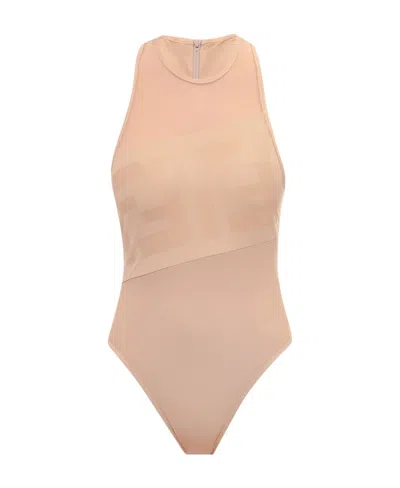 FENDI SHEER-PANEL ONE-PIECE SWIMSUIT