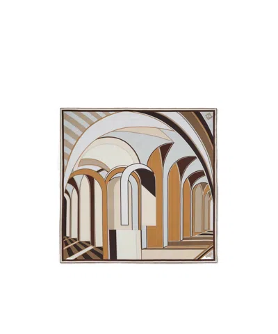 FENDI DOVE GREY SILK FOULARD