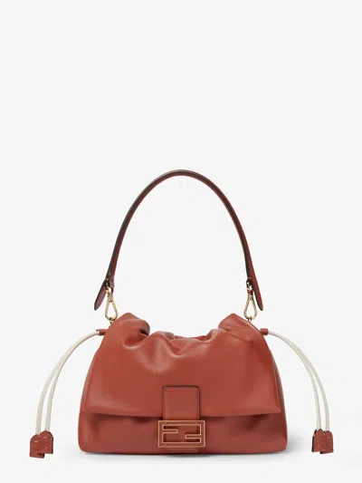 FENDI MAMMA BAGUETTE LEATHER SHOULDER BAG