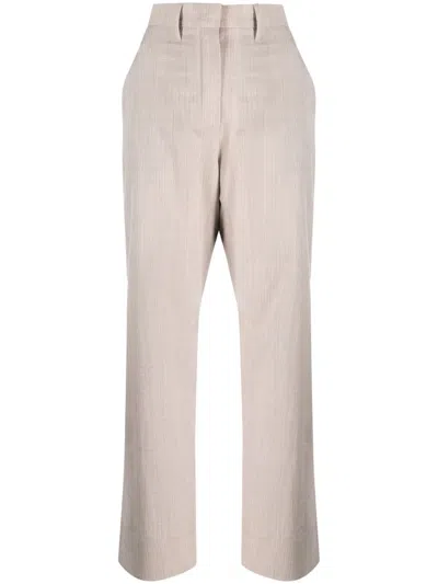 FENDI MÉLANGE-EFFECT STRAIGHT-LEG WOOL TROUSERS