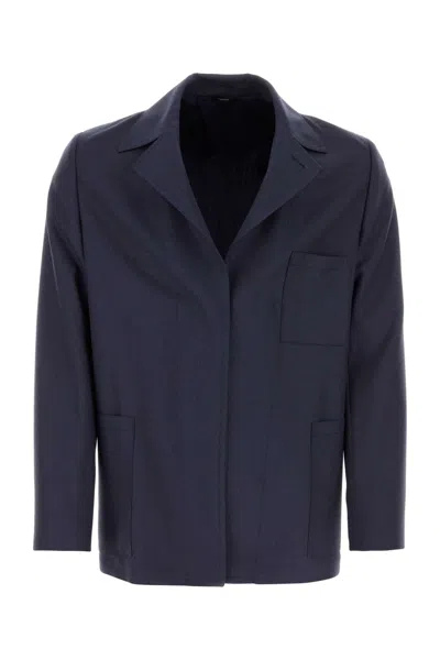 FENDI FENDI MEN BLUE WOOL BLAZER