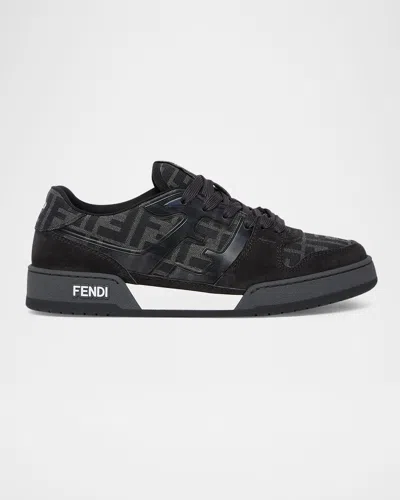 FENDI MEN'S MATCH FF JACQUARD LOW-TOP SNEAKERS