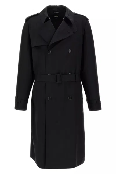 FENDI FENDI MEN WOOL TRENCH COAT