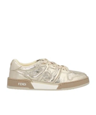 FENDI FENDI METALLIC LOW-TOP SNEAKERS