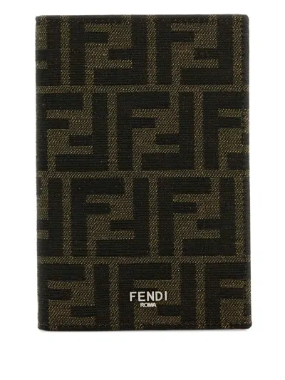 FENDI MONOGRAM JACQUARD PASSPORT HOLDER