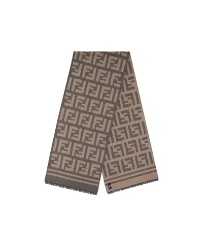 FENDI MULTICOLOUR SILK AND WOOL SCARF