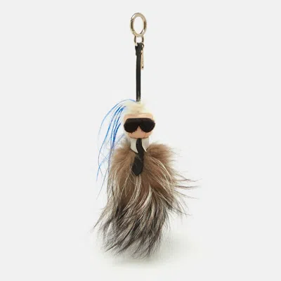 FENDI MULTICOLOR FUR AND LEATHER KARLITO BAG CHARM