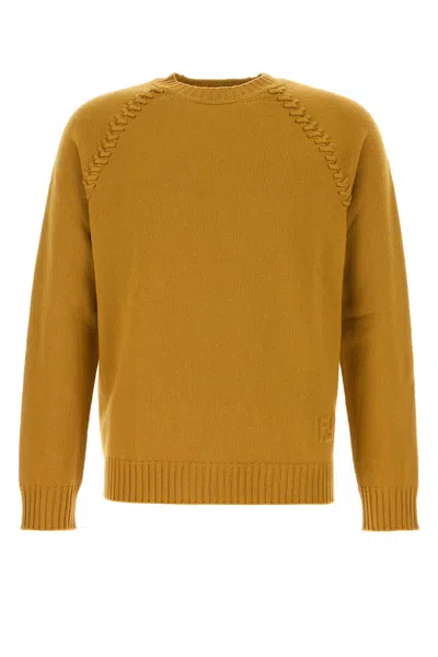 FENDI MUSTARD WOOL BLEND SWEATER