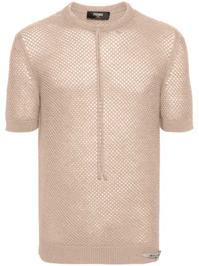 FENDI OPEN-KNIT WOOL T-SHIRT