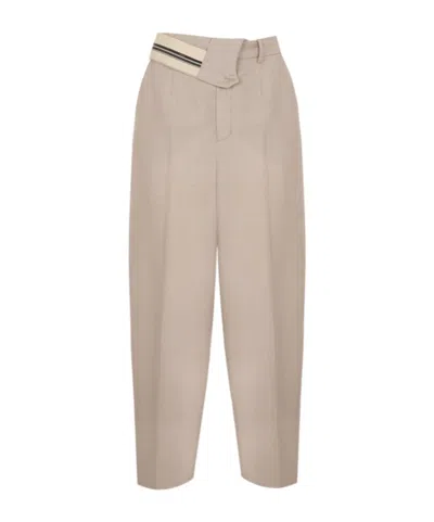 FENDI FENDI ASYMMETRIC WAIST WIDE-LEG TROUSERS