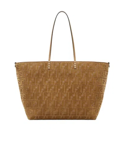 FENDI FENDI ROLL FF JACQUARD LARGE TOTE BAG