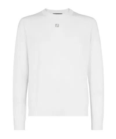 FENDI FENDI LOGO PLAQUE CREWNECK KNITTED JUMPER