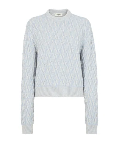FENDI FENDI MONOGRAMMED CREWNECK KNIT SWEATER