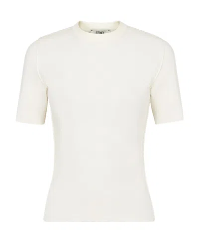 FENDI WHITE VISCOSE JUMPER