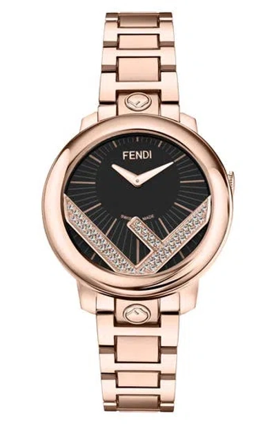 FENDI FENDI RUN AWAY DIAMOND BRACELET WATCH, 28MM