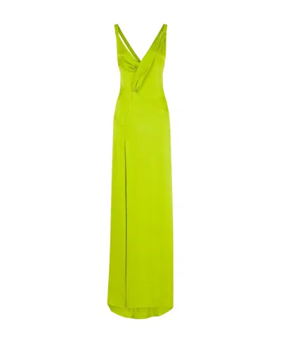 FENDI ACID GREEN SATIN DRESS