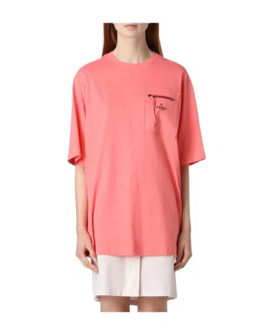 FENDI T-SHIRT WITH ROUND NECK AND SHORT SLEEVES