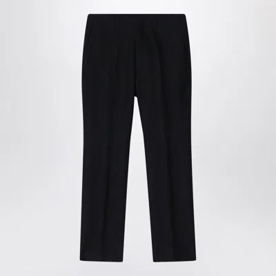 FENDI FENDI TROUSERS IN BLACK FF JACQUARD LINEN BLEND MEN