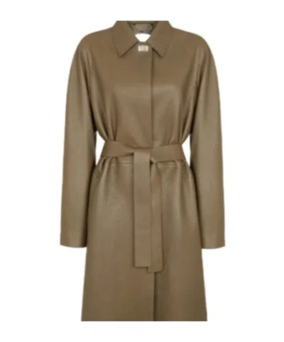 FENDI FENDI LEATHER OVERCOAT