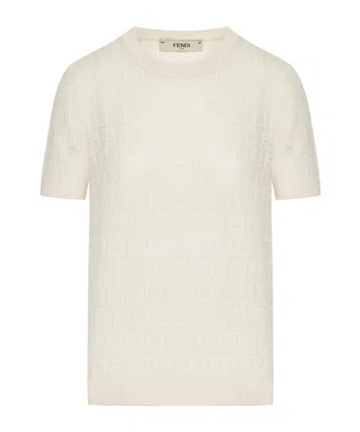 FENDI FENDI FF JACQUARD CREWNECK T-SHIRT