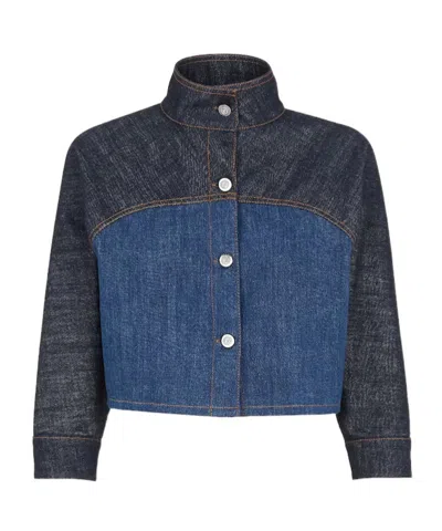 FENDI FENDI PANELLED CROPPED DENIM JACKET