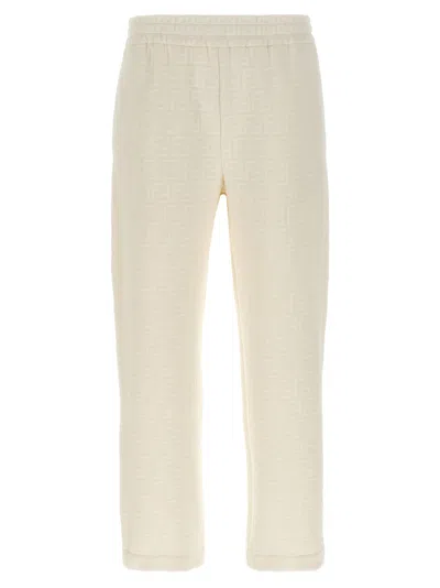 FENDI MEN WHITE FF MONOGRAM JOGGERS, S LUXURY ACTIVEWEAR FOR MEN DARVEYS