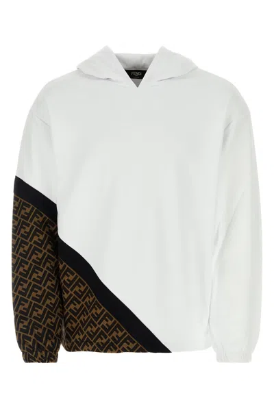 FENDI WHITE JERSEY SWEATSHIRT