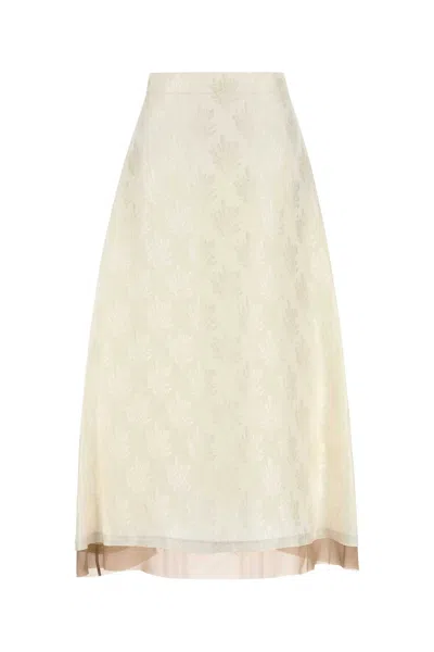 FENDI WHITE SILK BLEND SKIRT