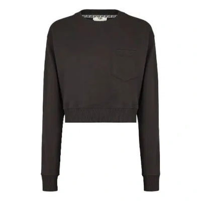 FENDI (WMNS) FENDI SS21 Solid Color Knit Short Sports Hoodie Black