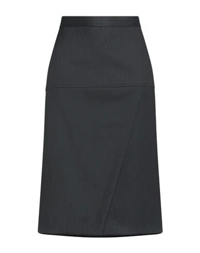 FENDI FENDI WOMAN MIDI SKIRT CHARCOAL SIZE 8 VIRGIN WOOL, ELASTANE, POLYESTER