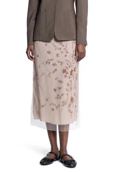 FENDI EMBROIDERED TULLE SKIRT