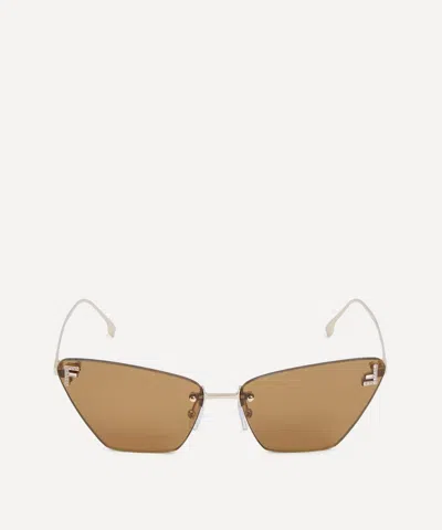 FENDI FENDI WOMEN'S CAT-EYE ROSE RIMLESS SUNGLASSES