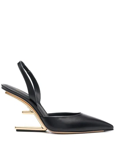 FENDI FENDI WOMEN FENDI FIRST LEATHER SLINGBACK PUMPS