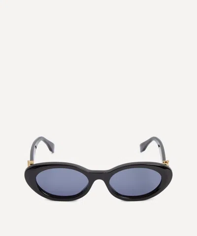 FENDI FENDI WOMEN'S OVAL FF DIAMONDS BLACK ACETATE SUNGLASSES