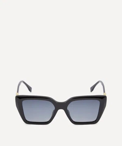 FENDI FENDI WOMEN'S OVERSIZED SQUARE FF DIAMONDS BLACK ACETATE SUNGLASSES