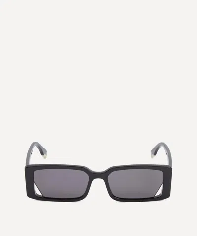 FENDI FENDI WOMEN'S RECTANGLE BLACK ACETATE SUNGLASSES