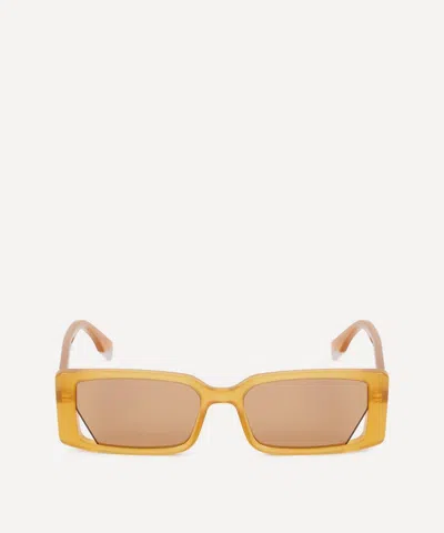 FENDI FENDI WOMEN'S RECTANGLE ORANGE ACETATE SUNGLASSES