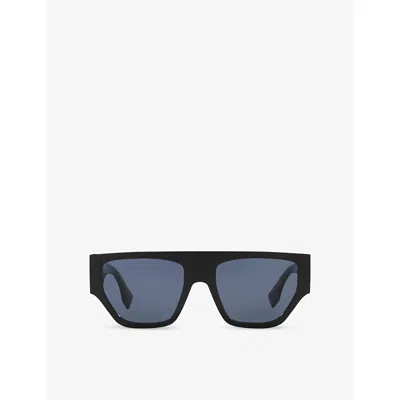 FENDI WOMENS BLACK FE40108U FENDI O'LOCK SQUARE-FRAME ACETATE SUNGLASSES