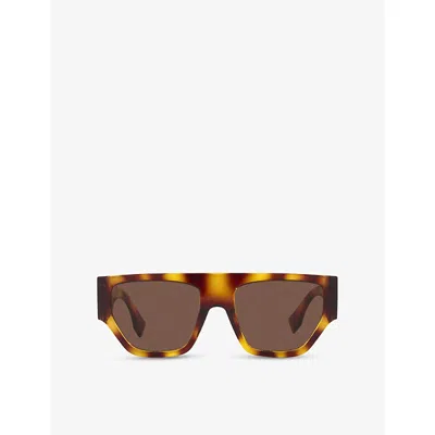 FENDI WOMENS BROWN FE40108U FENDI O'LOCK SQUARE-FRAME ACETATE SUNGLASSES