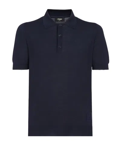 FENDI FENDI FF EMBOSSED SHORT SLEEVED POLO SHIRT