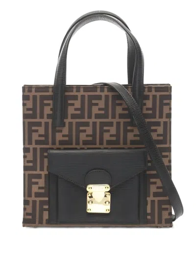 FENDI ZUCCA CANVAS TWO-WAY HANDBAG